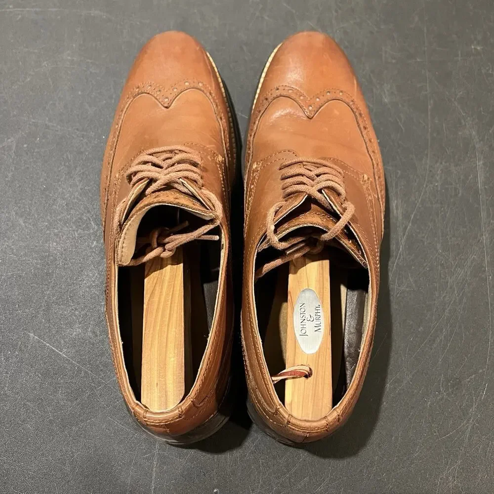 Cole Haan Chestnut Brown Leather Wingtip Derbys